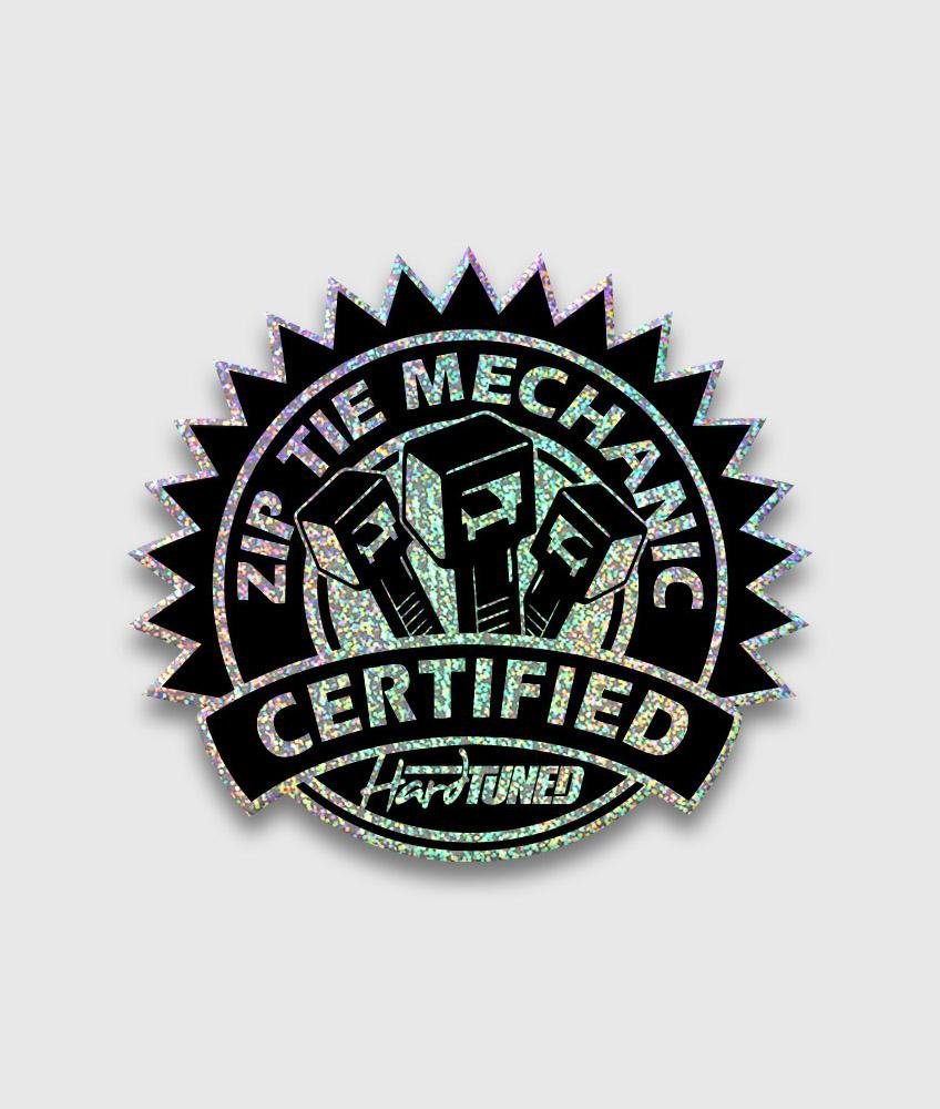 Zip Tie Mechanic Sticker - Glitter
